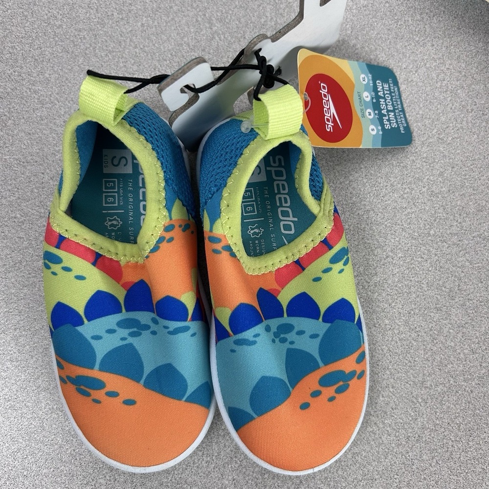 Speedo Splash‎ And Sun Bootie Kids Size Small S (5-6) Dinosaur Water Shoes